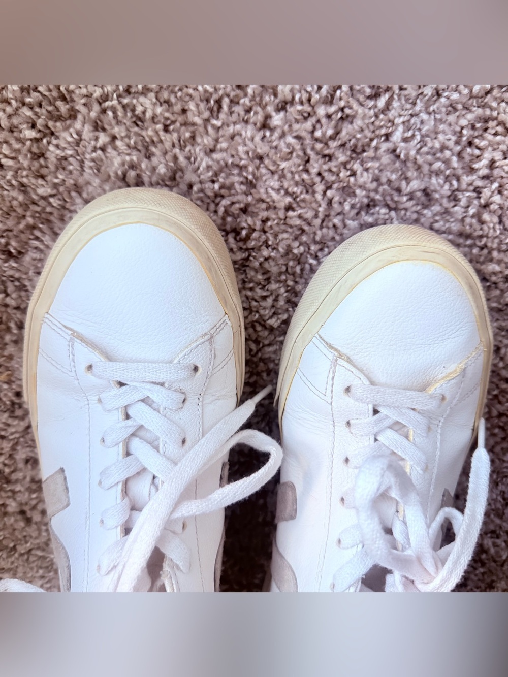 VEJA Campo Womens Size 8 White Almond Chromefree Leather Lace-Up Sneakers - Picture 4 of 10